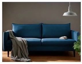 Sötétkék bársony kanapé 203 cm Juli – Ropez