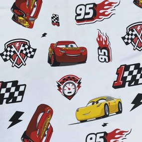 Gumis pamut gyerek lepedő 90x200 cm Cars "McQueen" – Jerry Fabrics