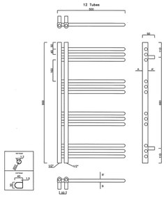 Sapho - Fürdőszobai radiátor DORLION 361W/230V 50x90 cm fehér