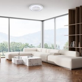 LED Dimmelhető mennyezeti lámpa ventilátorral ZONDA LED/48W/230V ezüst + távirányító