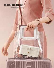 Ékszerdoboz, 2 szintes ékszertároló, 11 x 16 x 8 cm, felhőfehér