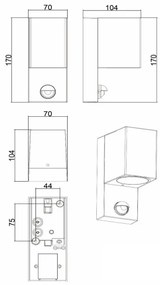 Lucide 69802/01/30 -Kültéri érzékelős lámpa ZARO 1xGU10/7W/230V IP65 fekete