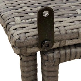 szürke polyrattan összecsukható kerti asztal 90x51x75 cm