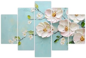 Kép - Virágok kék háttéren (150x105 cm)