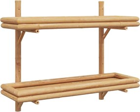 vidaXL Falpolc polcokkal tárolóval Barna 39 x 26 x 60 cm bambusz