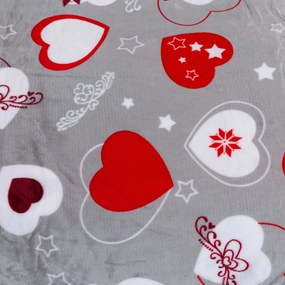 CHRISTMAS HEART szürke mikroplüss ágyneműhuzat Ágyneműhuzat mérete: 70 x 90 cm | 140 x 200 cm