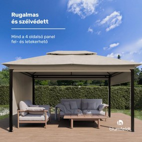 Grandezza Cortina kerti pavilon 3x4 m, időjárásálló, porfestett, oldalsó redőnyök