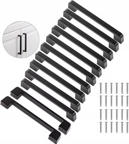 Bútorfogantyú Fekete Konyhai Fiókos Szekrényhez 128mm Univerzális Csavarok