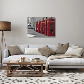 Üveg kép - Londoni telefonfülkék (70x50 cm)