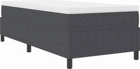 vidaXL Boxrugós ágy Sötétszürke és Fehér 80 x 200 cm Bársonyos szövet