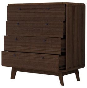 Sötétbarna magas komód diófa dekorral 80x88 cm Caitlin – Støraa