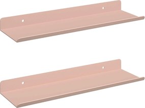 vidaXL Lebegő polc 2 pcs Rózsaszín 30 x 9 x 2,5 cm Acél