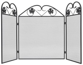 fekete vas 3-paneles kandallórács
