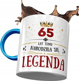 Kék Bögre Születésnapra 65 65-es 65-ös, fényképes nyomattal