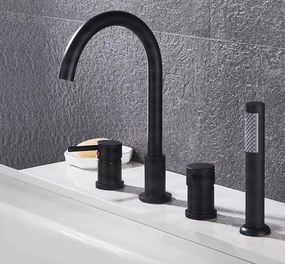 Szabadon álló kádtöltő csaptelep EYN KM1834-bgx LED-világítással és kihúzható zuhanyfejjel, többféle felülettel