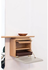 Fehér-natúr színű előszoba bútor tölgyfa dekorral One More Look – UMAGE