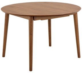 Kerek bővíthető étkezőasztal hosszabbító asztallappal, diófa dekorral ø 115 cm Montreux – Actona