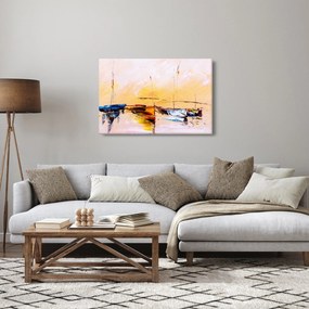 Kép - Csónak, festmény (90x60 cm)