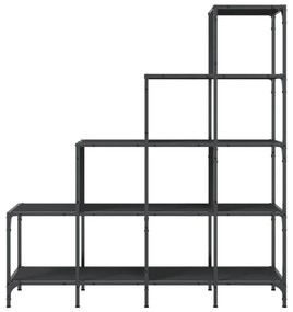 fekete szerelt fa és fém könyvszekrény 122 x 30 x 132 cm