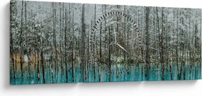 Kép - Türkiz tó, Biei, Japán (órával) (90x30 cm)