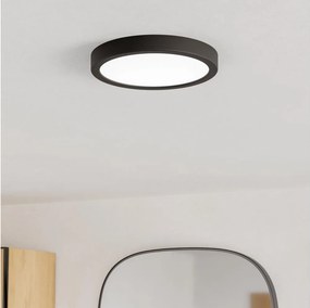 Eglo 901325 - FUEVA LED fürdőszobai mennyezeti lámpatest, 11,5 W, 230 V, átm. 21,1 cm, IP44, fekete