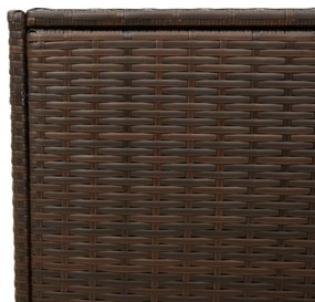 barna polyrattan kerti tárolóláda kerekekkel 283 L