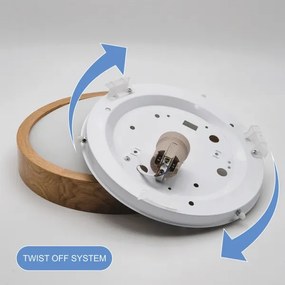 Brilagi-LED RGBW dimmelhető mennyezeti lámpa CARVALHO SLIM 1xE27/15W/230V Wi-Fi, tölgy, Ø 27 cm