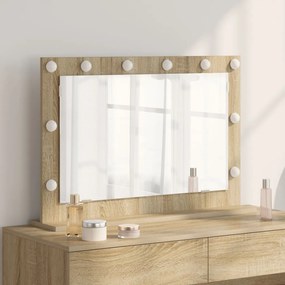 Pipere tükör Sonoma tölgy Szerelt fa, Üveg 80 x 55 x 18 cm Tükör