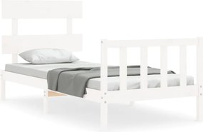 vidaXL fehér tömör fenyőfa ágy matrac nélkül 90 x 200 cm