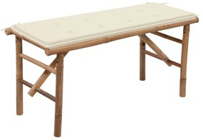 vidaXL összecsukható bambusz kerti pad párnával 118 cm