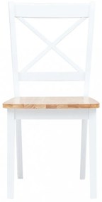 5 db fehér és barna tömör kaucsukfa étkezőszett