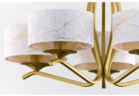 Jupiter 2110 - Rudas csillár KASZMIR 5xE27/15W/230V fehér/arany/márványmintás