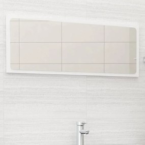Magasfényű fehér forgácslap fürdőszobatükör 100 x 1,5 x 37 cm