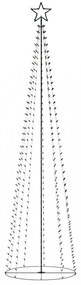 Kúp alakú karácsonyfa-dekoráció 400 színes LED-del 100 x 360 cm