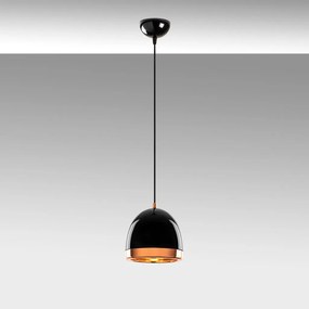 Mugo 10635 fekete-arany fém függőlámpa, Ø17 cm