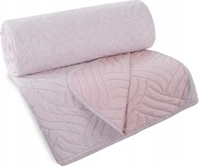 Dekoratív ágytakaró Len 170x210 rózsaszín steppelt díszes minta