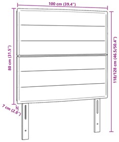LED fejtámla modern dizájnnal világosszürke 100 cm szövet