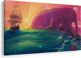 Kép - Olajfestmény, Vitorlázás egy fantasztikus birodalomba (90x60 cm)