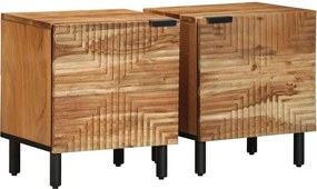vidaXL 2 db tömör akácfa éjjeliszekrény 40 x 33 x 46 cm