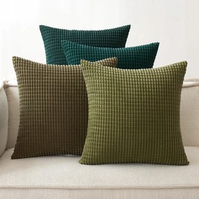 Dekoratív párnahuzat 50 x 50 cm 4 db-os szett Emema zöld árnyalatok