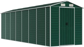 vidaXL zöld horganyzott acél kerti fészer 191 x 640 x 198 cm