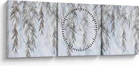 Kép - Fűzfa gallyak kék alapon (órával) (90x30 cm)