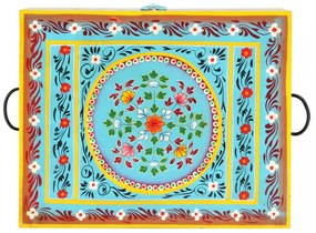 kézzel festett tömör mangófa tárolóláda 50 x 40 x 40 cm