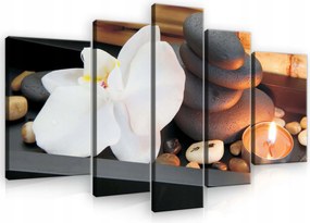 Vászonkép 170x100 Spa relaxáció zen harmónia nyugalom orchidea kövek gyertya