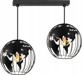 Csillár Függőlámpa Globus 2 Fekete Led