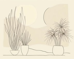 Poszter 50x40cm Növényzet pasztellben