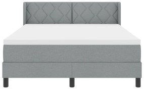 Box Spring Ágy Matraccal, Világosszürke, 160 x 200 cm, Szövet