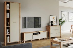 Entiro TV-szekrény 138 cm - wotan tölgy / bézs