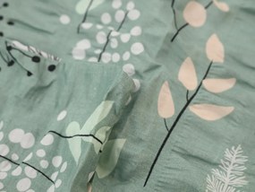 Krepp ágynemű WILD FLOWERS mentás Ágyneműhuzat mérete: 70 x 90 cm | 140 x 200 cm