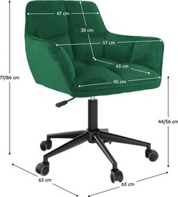 Irodai szék, smaragd selymes szövet/fekete, HAGRID NEW